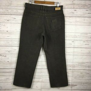 Indigo Palms Mens Pants Classic Fit Dark Brown Soft Velvety Cotton Feel 34×29